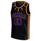 Black Purple-Gold Custom Basketball Jersey