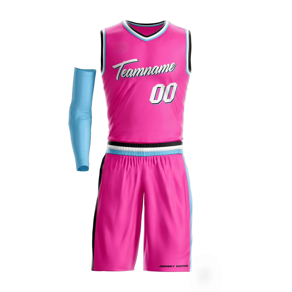 Pink City Black Custom Basketball Team Uniform Set