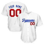 White Red-Blue Custom Baseball Jersey
