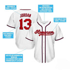White-Red Custom Baseball Jersey