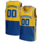 Yellow-Blue Custom Basketball Jersey