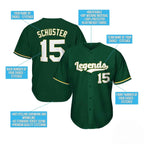 Green White-Yellow Custom Baseball Jersey
