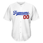 White Red-Blue Custom Baseball Jersey
