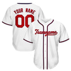 White-Red Custom Baseball Jersey