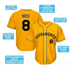 Yellow-Black Custom Baseball Jersey