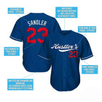 Blue White-Red Custom Baseball Jersey