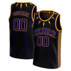 Black Purple-Gold Custom Basketball Jersey