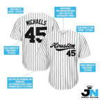 White-Black Pinstripe Custom Baseball Jersey