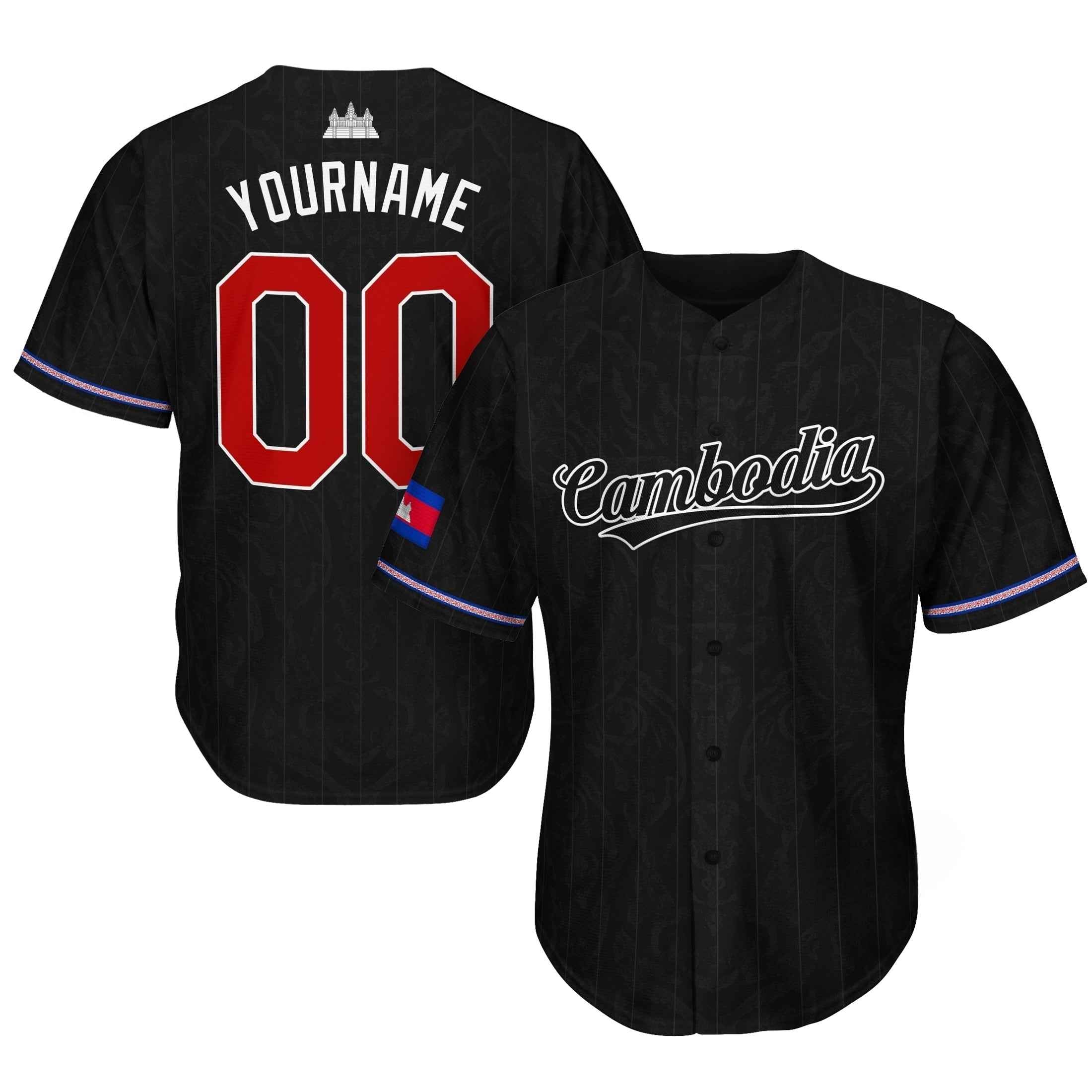 Cambodia 'Angkor Wat' Baseball Jersey
