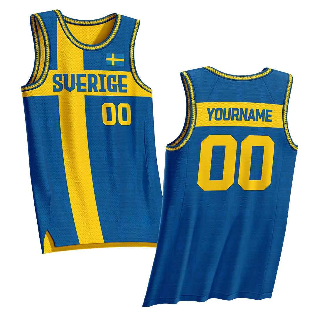 Sweden Heritage Custom Basketball Jersey