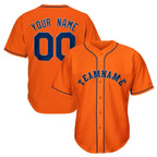 Orange-Navy Blue Custom Baseball Jersey
