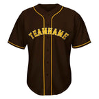 Brown-Yellow Custom Baseball Jersey