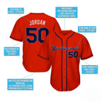 Red-Navy Blue Custom Baseball Jersey