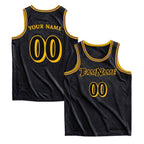 Black-Gold Snakeskin Custom Basketball Jersey
