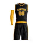 Black-Yellow Custom Basketball Team Uniform Set