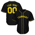 Black-Yellow Custom Baseball Jersey