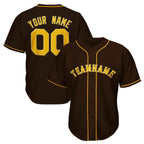 Brown-Yellow Custom Baseball Jersey